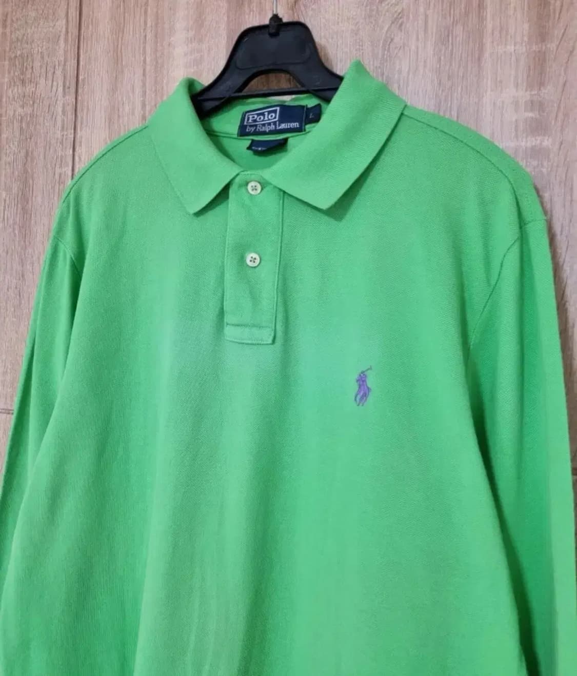 폴로 랄프로렌 긴팔 카라티 연두색 매장판L 상품이미지2