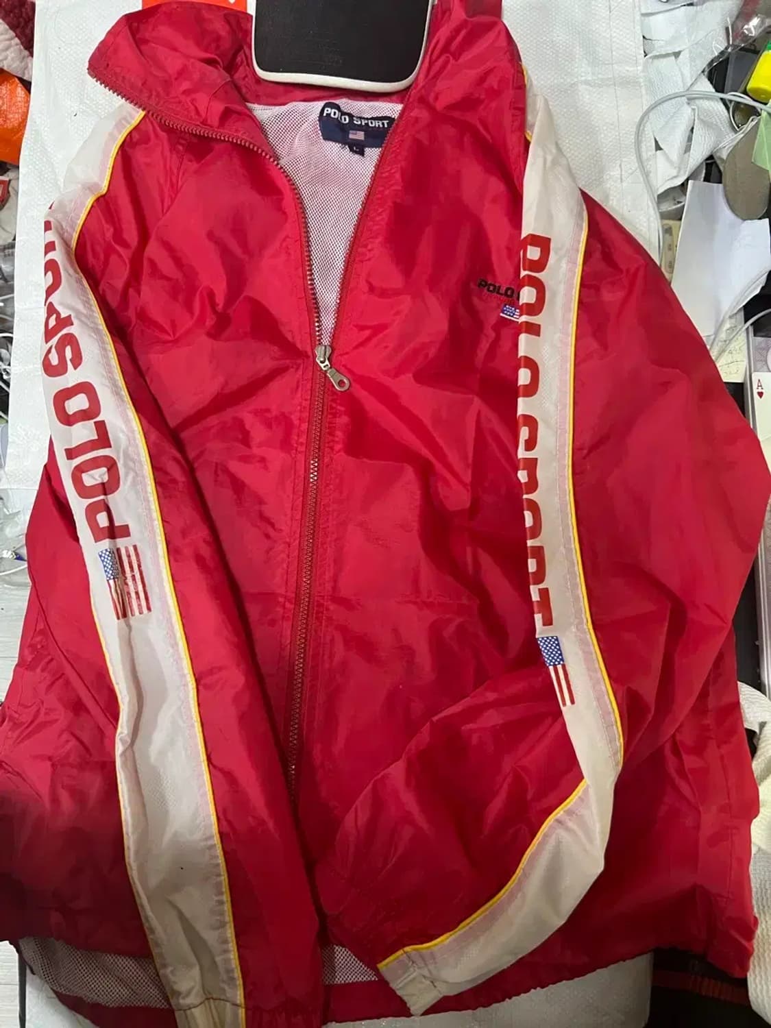 90s 폴로 스포츠 usa 성조기  바람막이 자켓 L 상품이미지2