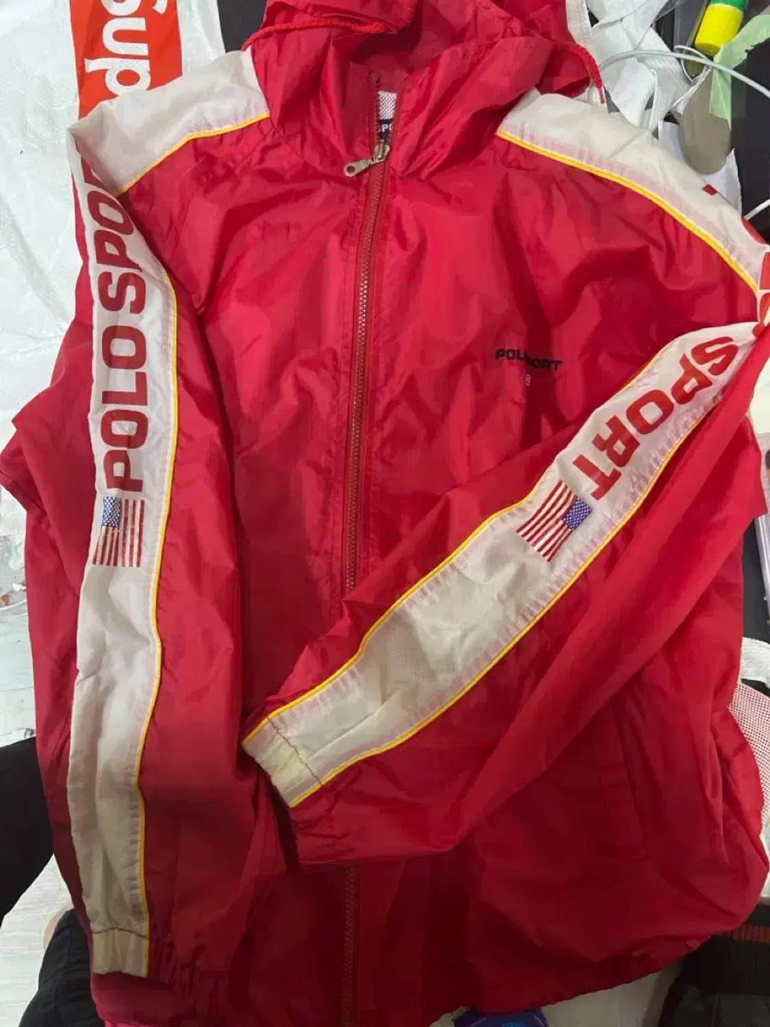 90s 폴로 스포츠 usa 성조기  바람막이 자켓 L 상품이미지8