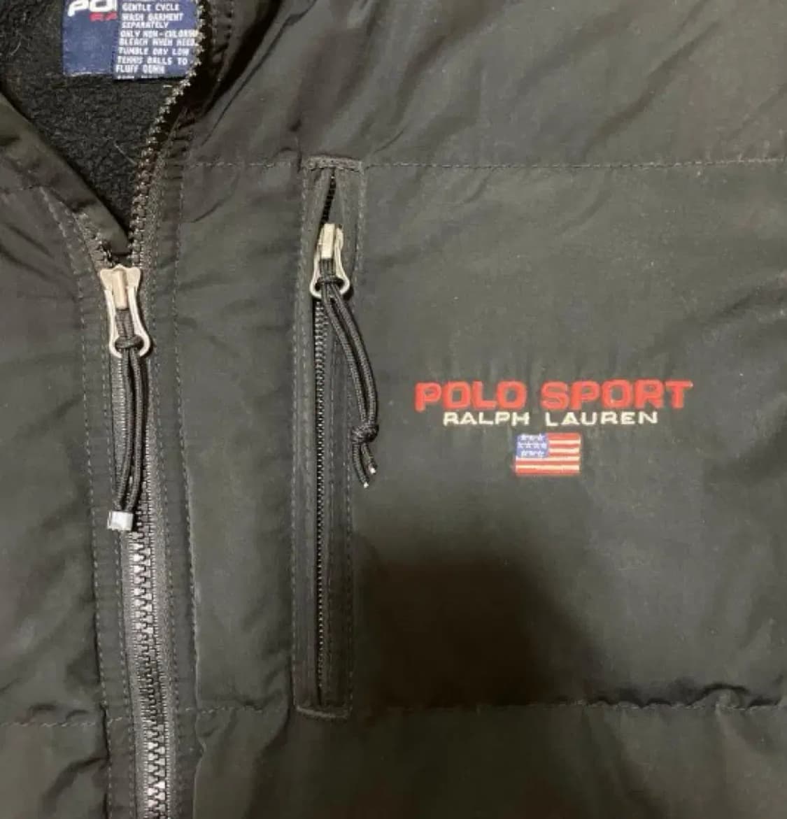 폴로 스포츠 블랙 성조기 usa 패딩 L 상품이미지4