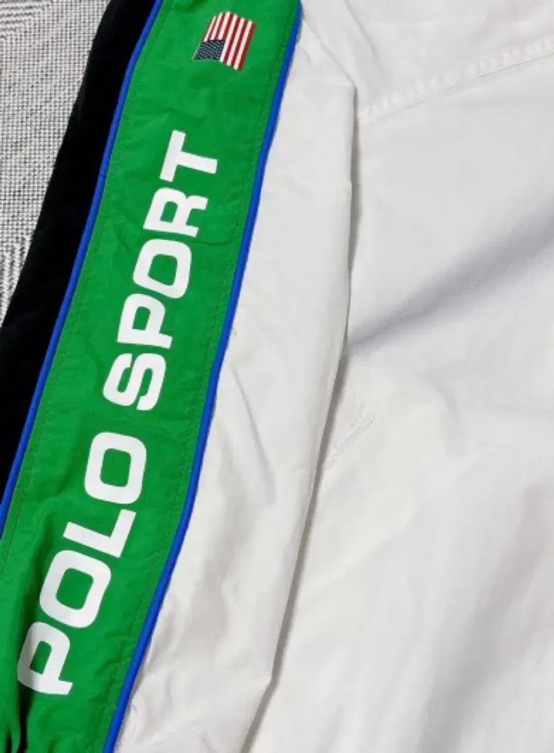 폴로 스포츠 바람막이 자켓 화이트 그린 블랙 M 상품이미지3