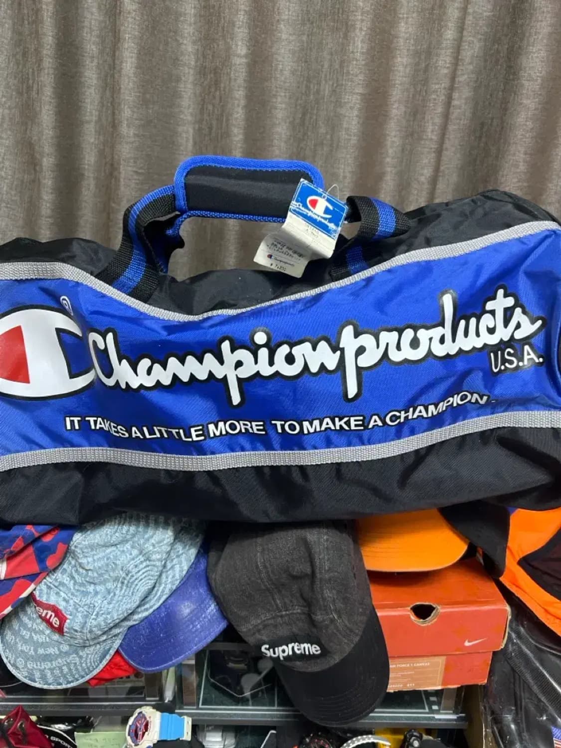 90s 챔피온 블루 보스턴백 더블백 데드스탁 상품이미지1