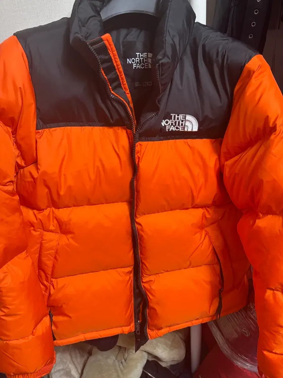 노스페이스 오렌지 눕시 패딩 xxl 상품이미지1