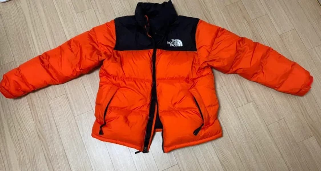 노스페이스 오렌지 눕시 패딩 xxl 상품이미지2