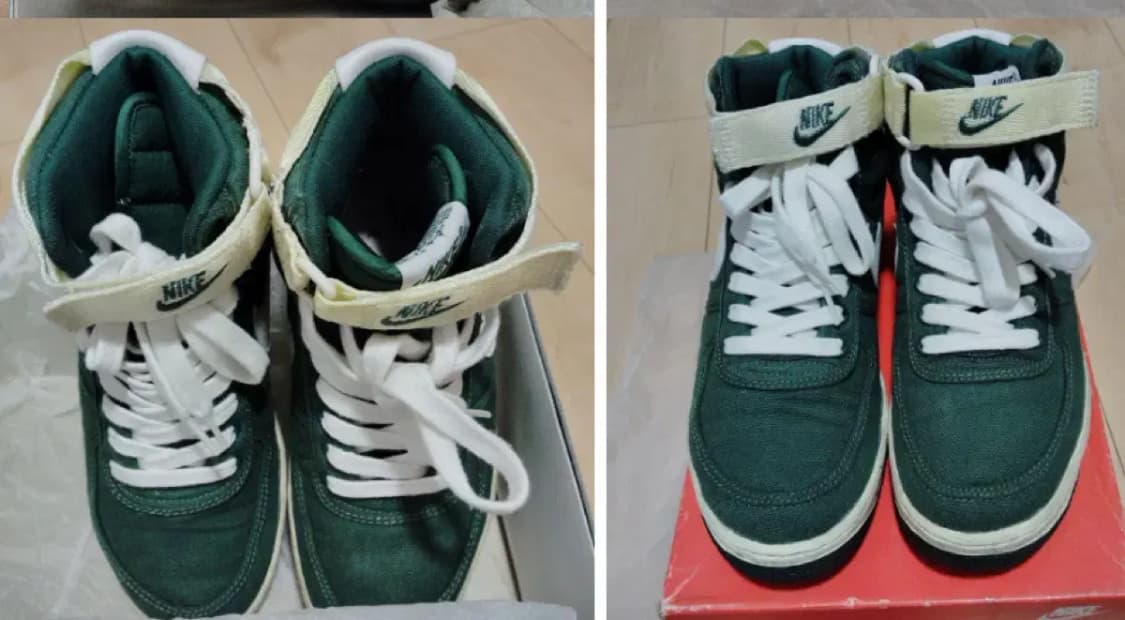 나이키 에어포스1 cavas HIGH 녹/흰 상품이미지3