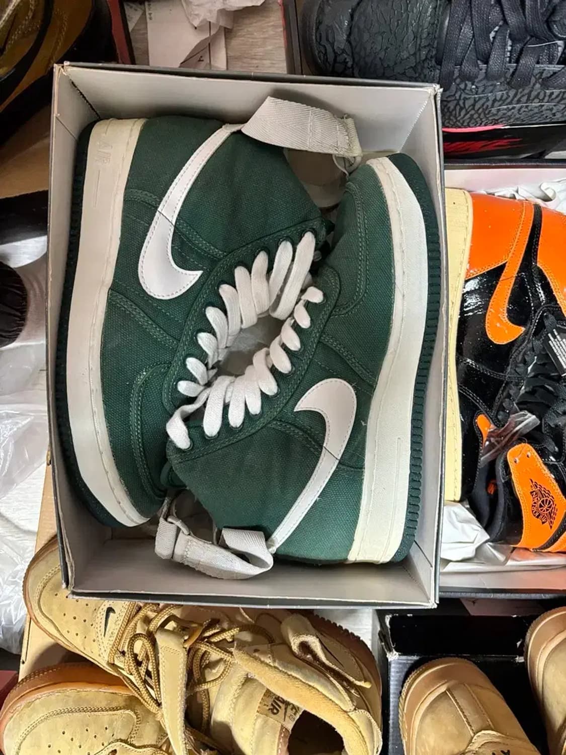 나이키 에어포스1 cavas HIGH 녹/흰 상품이미지6