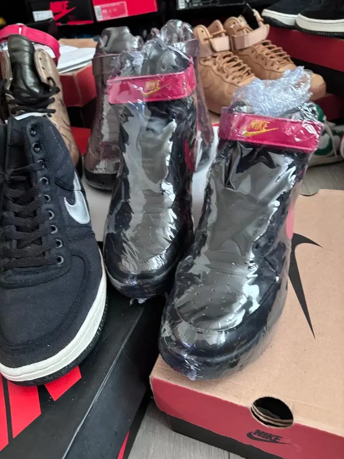 93 나이키 에어 포스 1 sc 하이 검정/빨강 상품이미지5