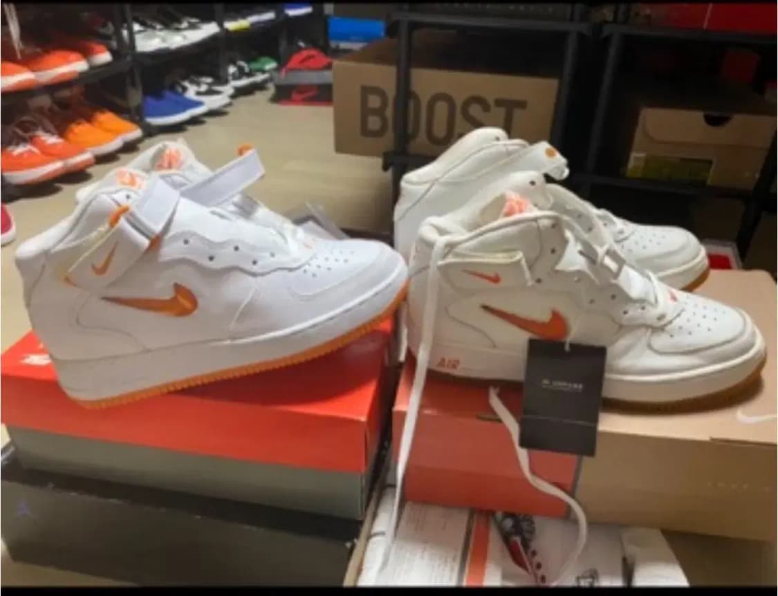 나이키 에어포스 1 미드 뽈록이 96년 흰/주 신품 상품이미지3