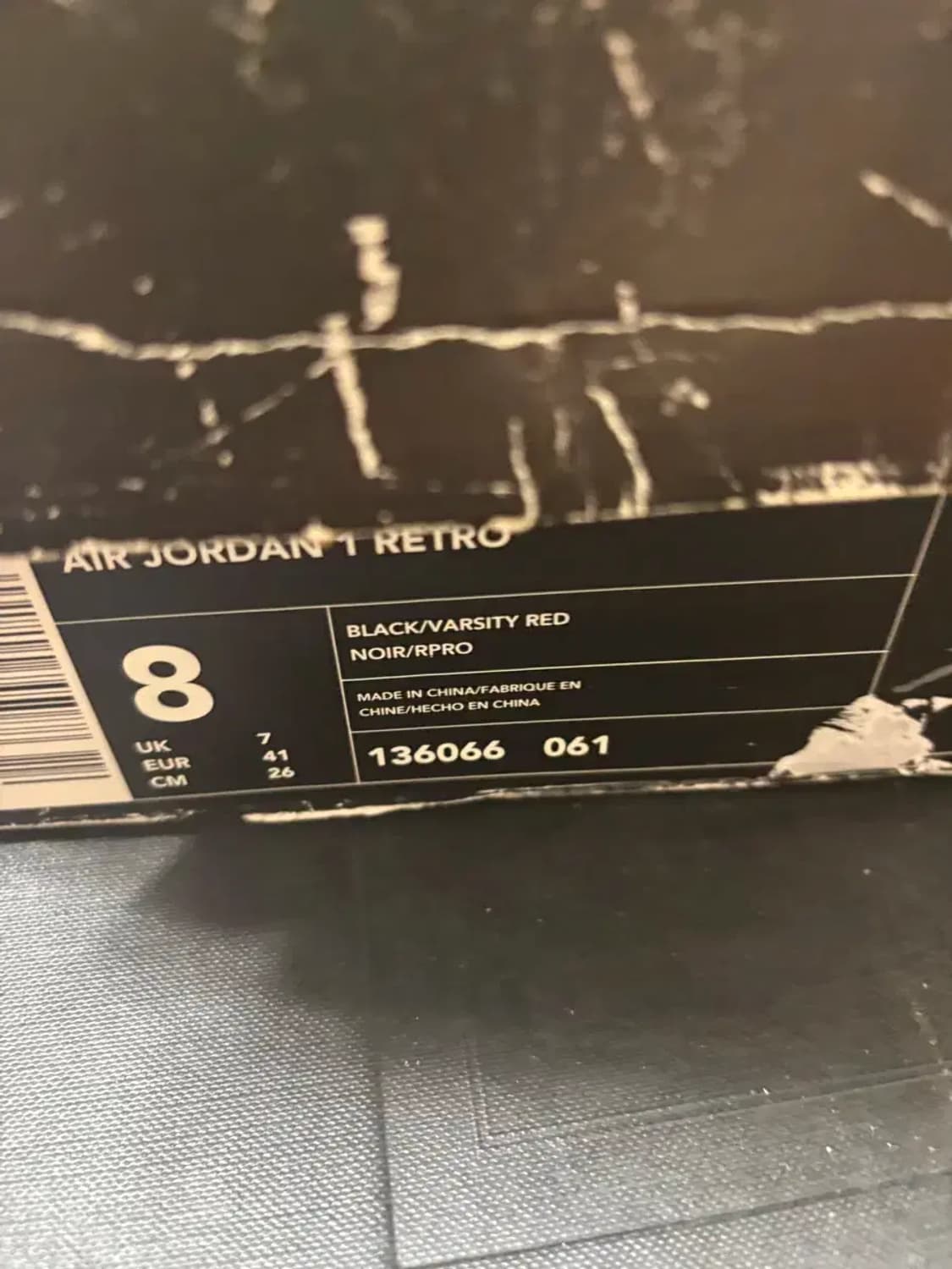 나이키 에어 조던1 레트로 bred 2001 상품이미지6