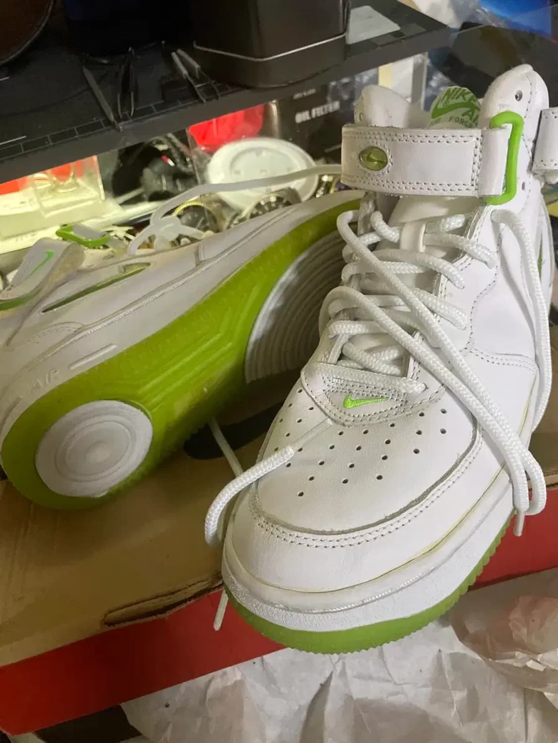 나이키 에어포스1  미드 cl 연두 뽈록이 신품 상품이미지7