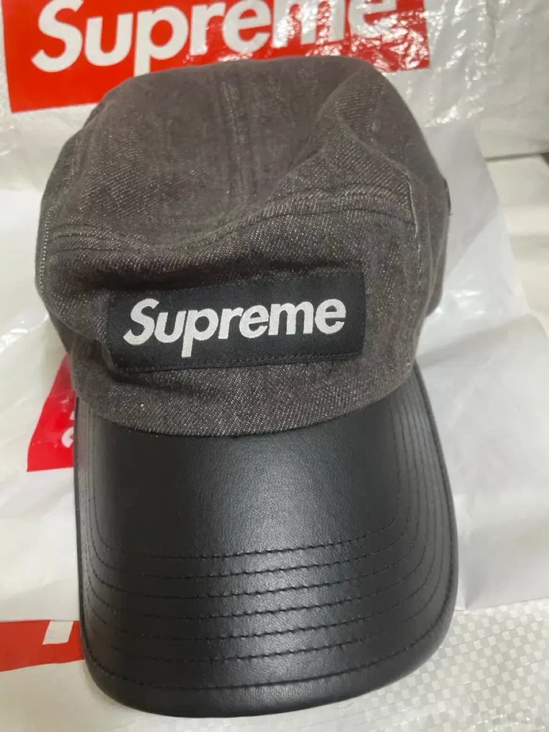 슈프림 캠프캡 투톤 블랙데님 상품이미지1