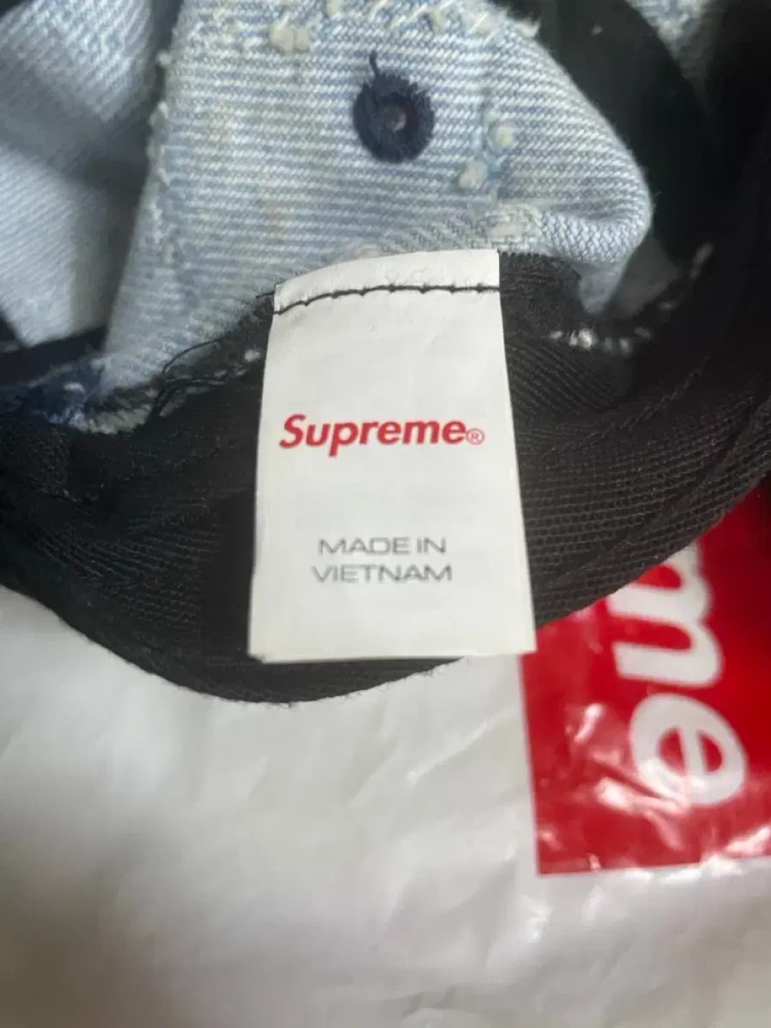 슈프림 캠프캡 워시드 데님 연청 20AW 상품이미지5