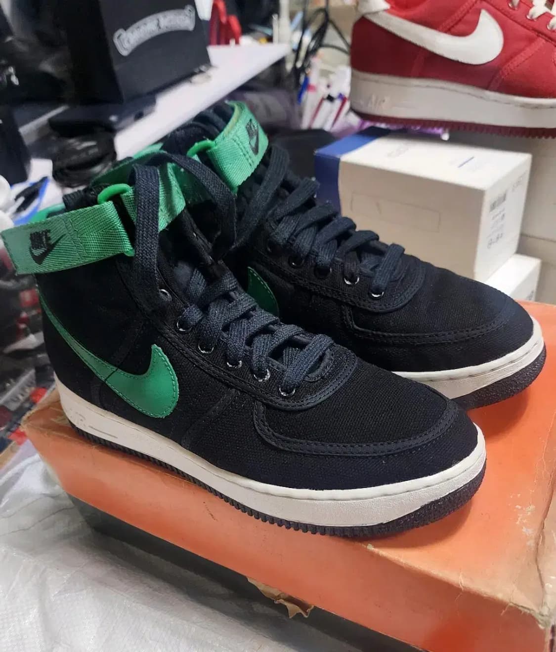 나이키 에어포스1 하이 cvs 검/초 신품 상품이미지4