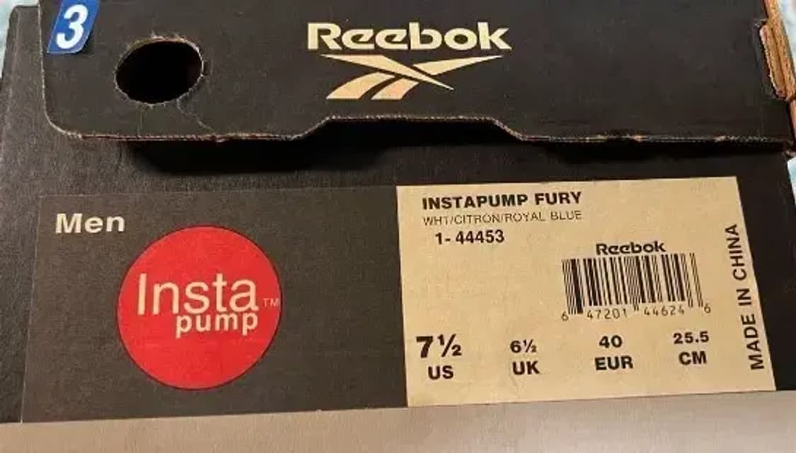 리복 인스타펌프 퓨리 잭키찬 사인 og 신품 상품이미지3