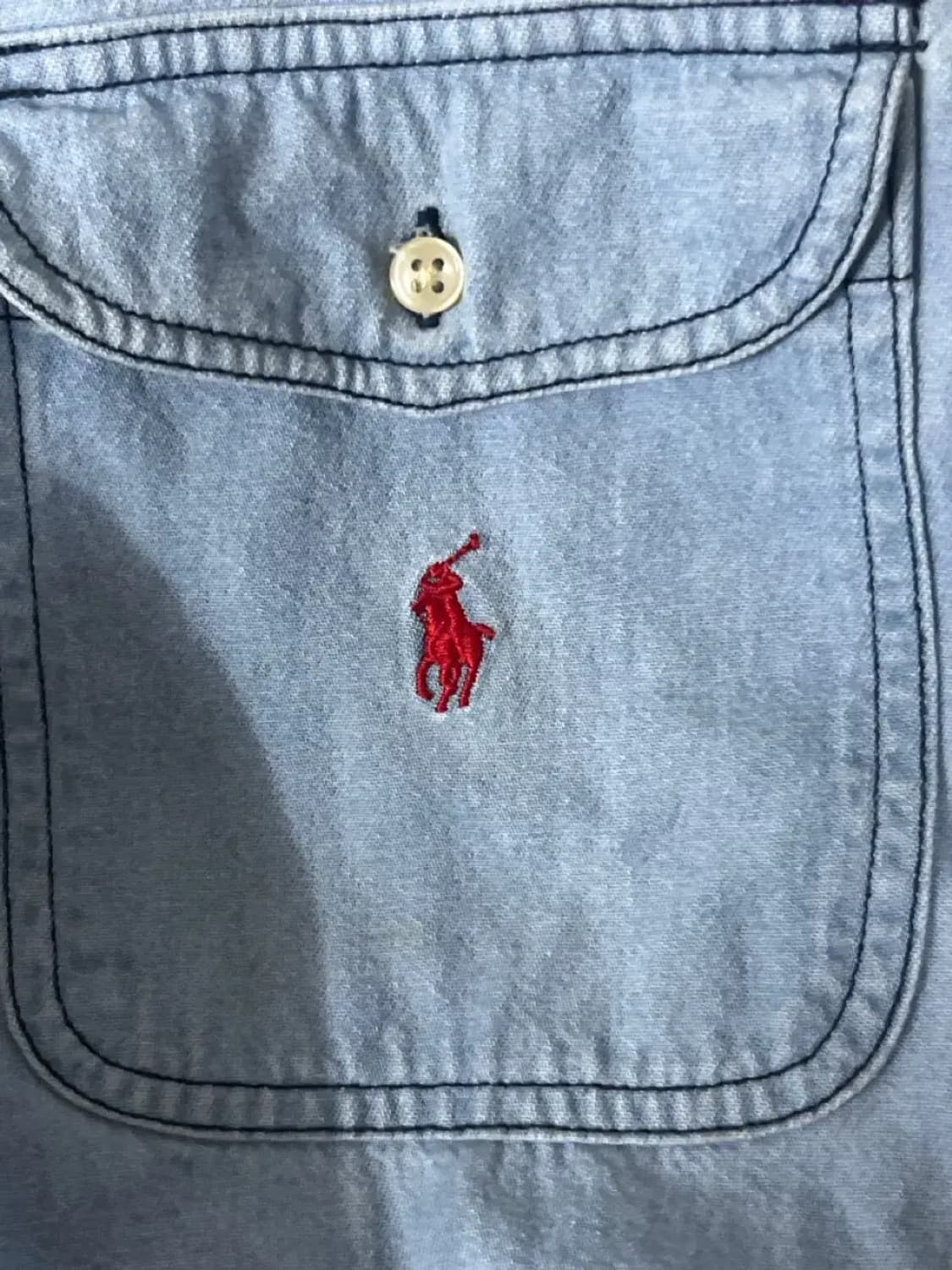 폴로 데님 셔츠  긴팔 남방 성조기 usa L 상품이미지4