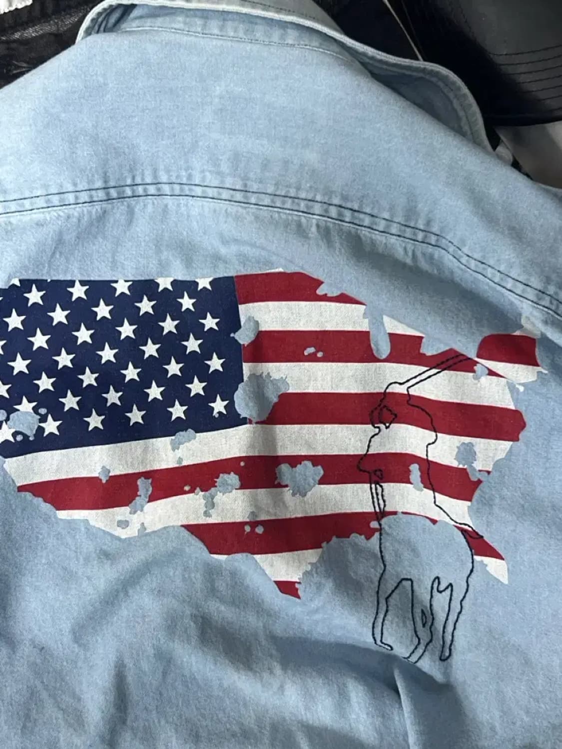 폴로 데님 셔츠  긴팔 남방 성조기 usa L 상품이미지5