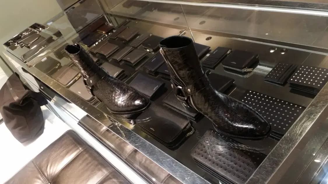 생로랑 모터사이클 와이어링 아나콘다 뱀피 부츠 상품이미지2