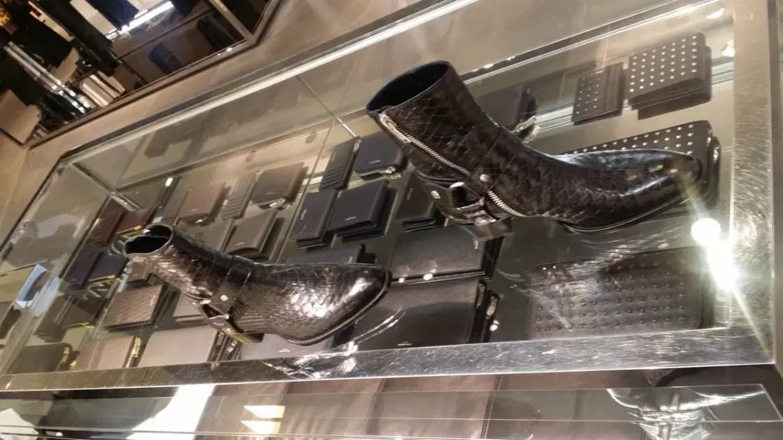 생로랑 모터사이클 와이어링 아나콘다 뱀피 부츠 상품이미지3