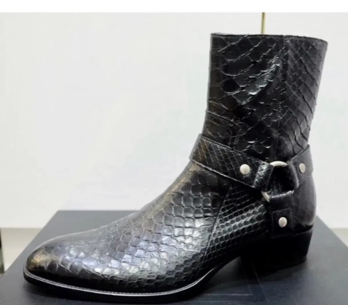 생로랑 모터사이클 와이어링 아나콘다 뱀피 부츠 상품이미지4