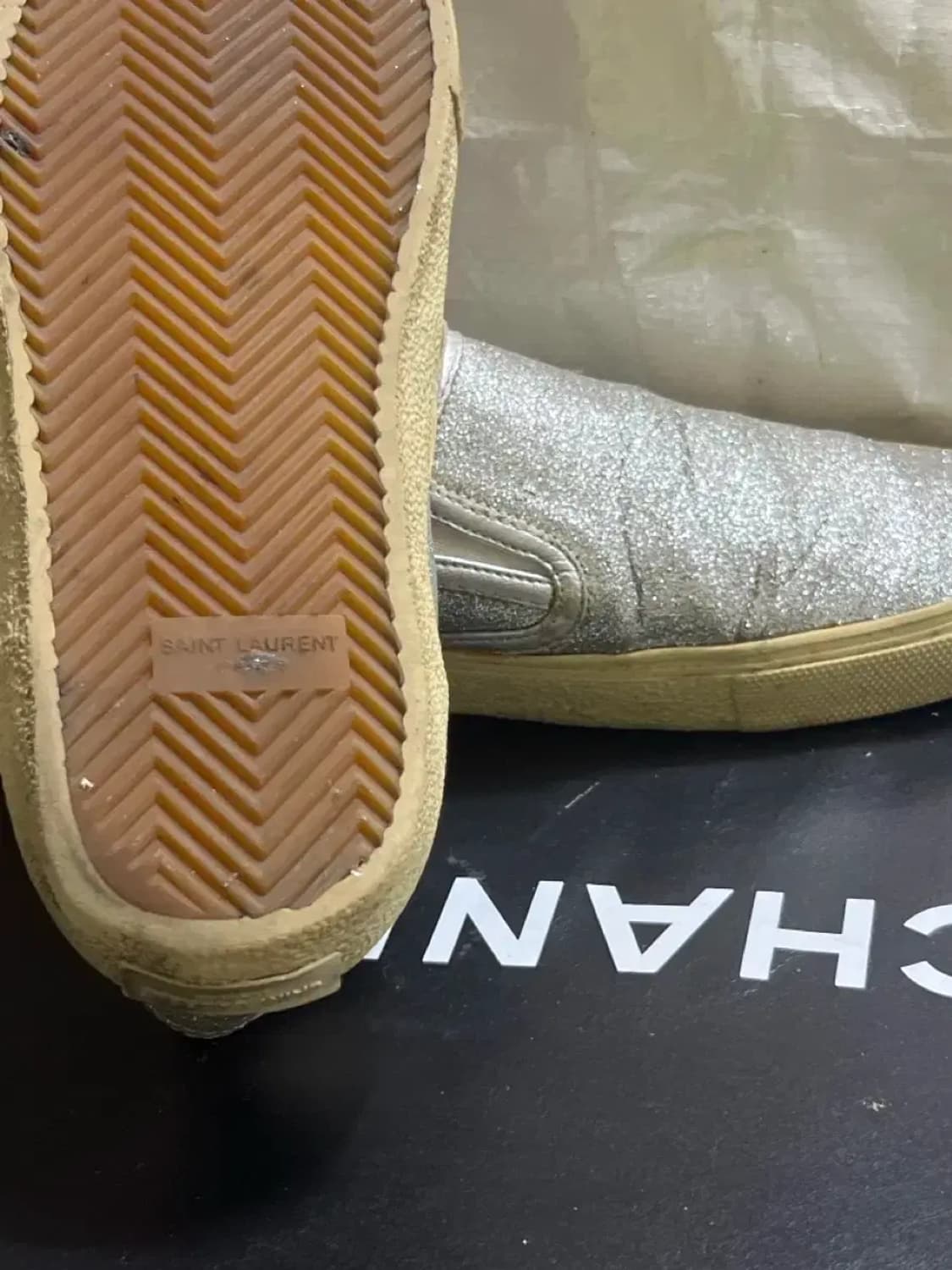 생로랑 실버 글리터 슬립온 40 상품이미지2
