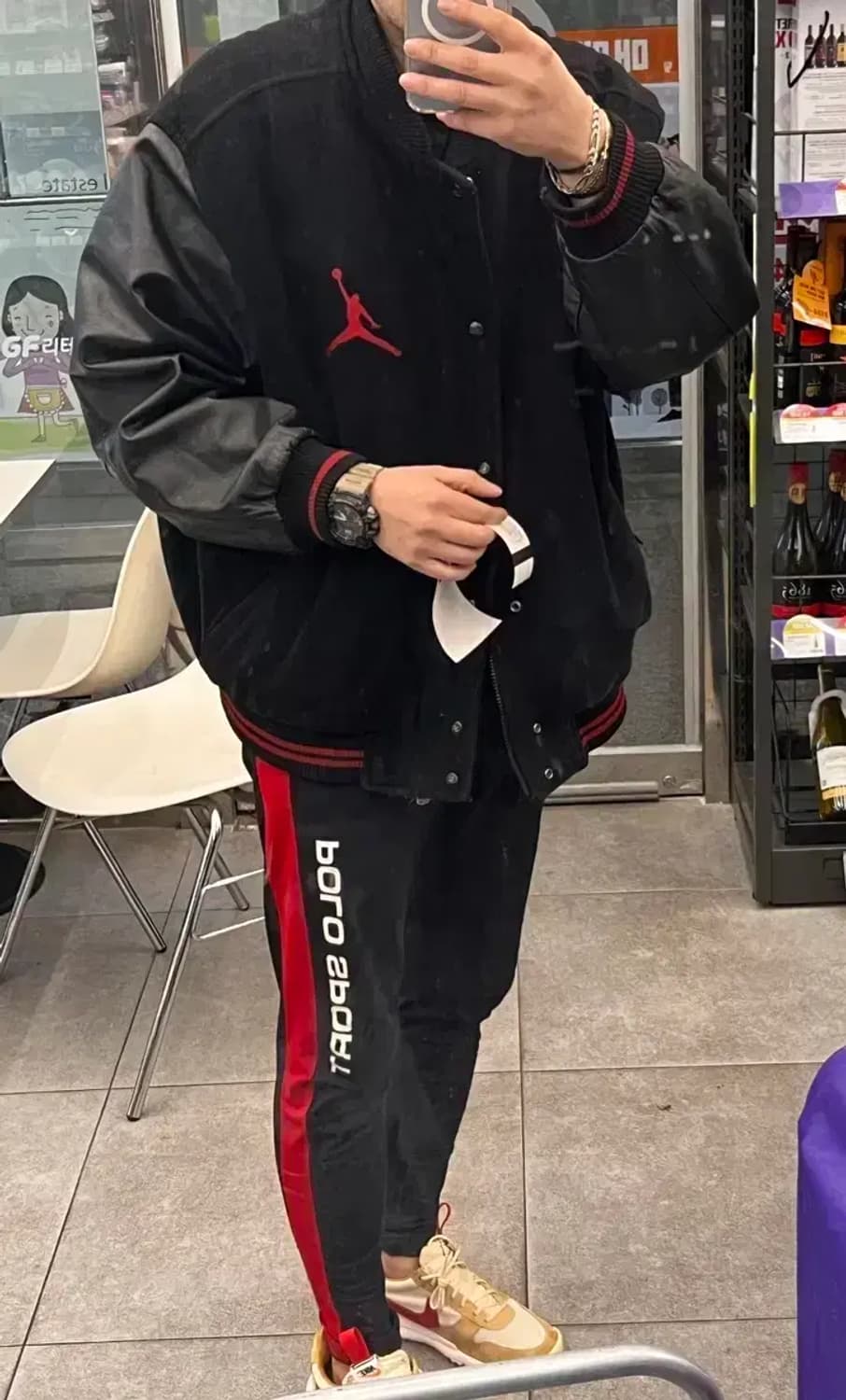 삼나스포츠  나이키 조던 점프맨 가죽 바시티 xxl 상품이미지1