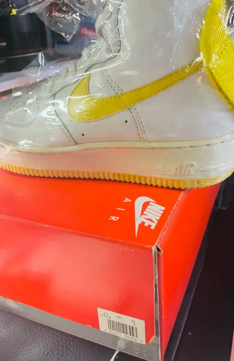 91년 나이키 에어포스1 하이 흰/노 270 신품 상품이미지1