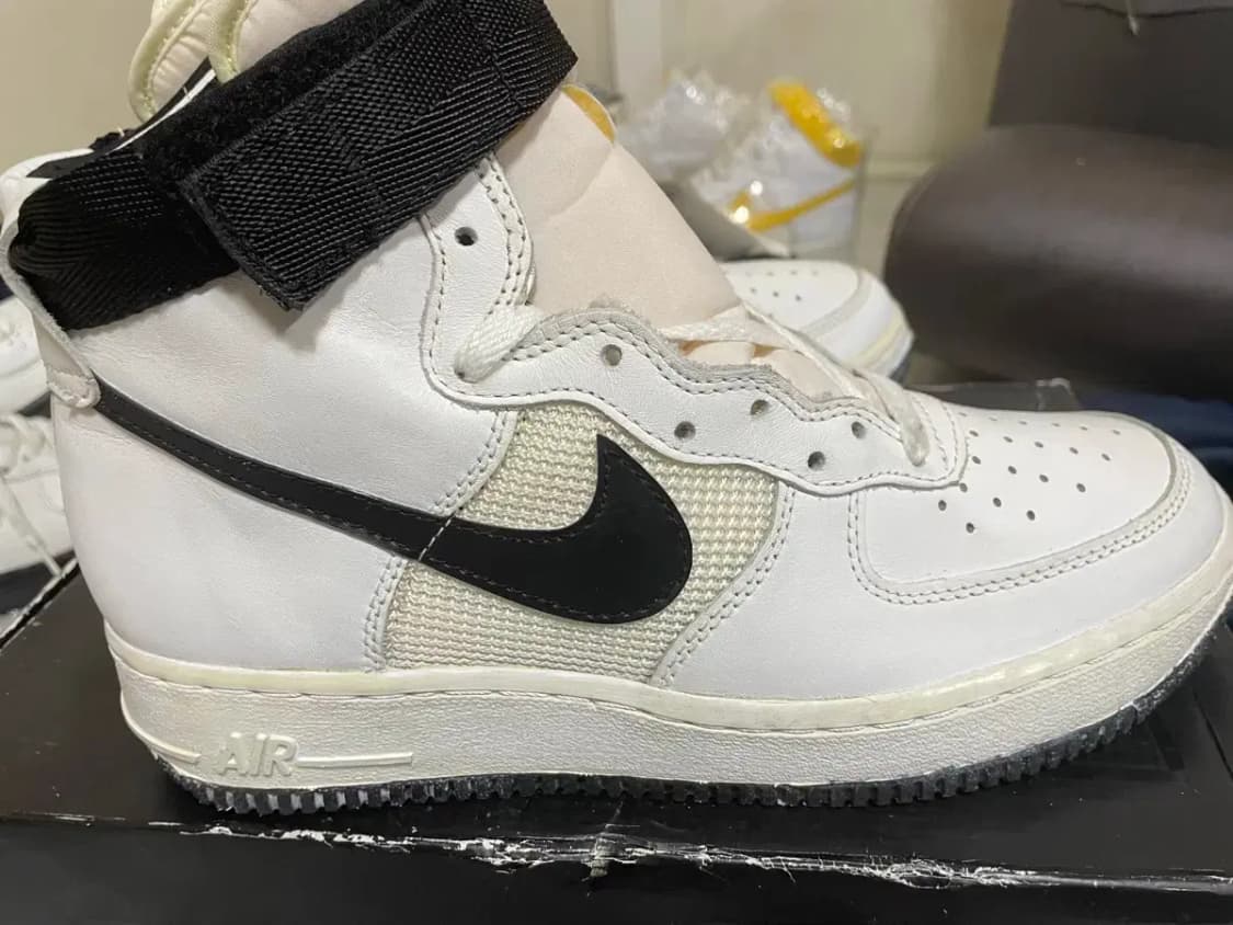 91년 나이키 에어포스1 흰/검 메쉬 하이 신품 상품이미지1