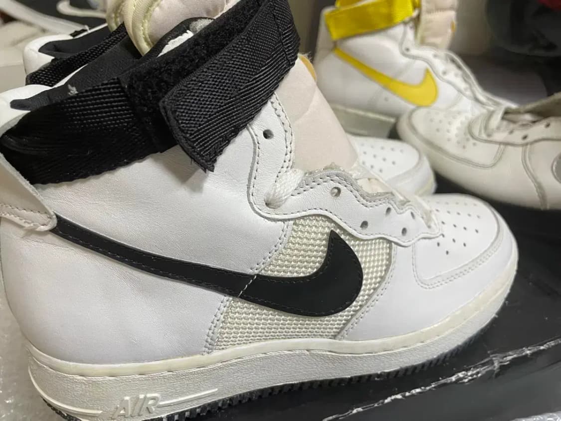91년 나이키 에어포스1 흰/검 메쉬 하이 신품 상품이미지6