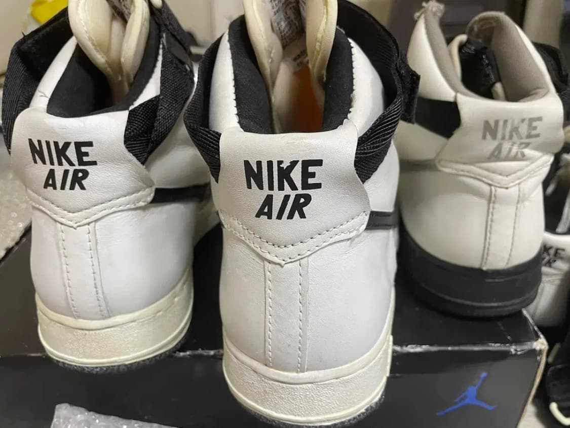 91년 나이키 에어포스1 흰/검 메쉬 하이 신품 상품이미지7