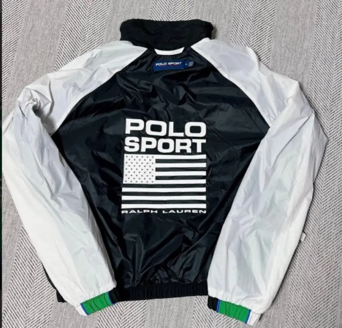 폴로 스포츠 바람막이 자켓 화이트 그린 블랙 M 상품이미지5