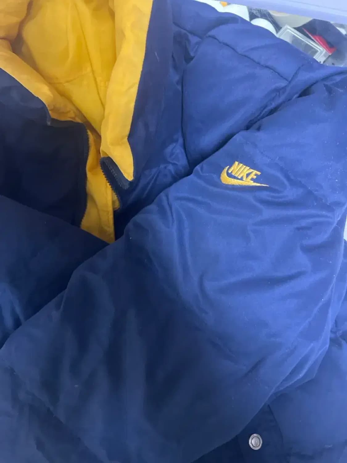 90년대 삼나 나이키 옐로우 리버시블 패딩 자켓 xl 상품이미지3