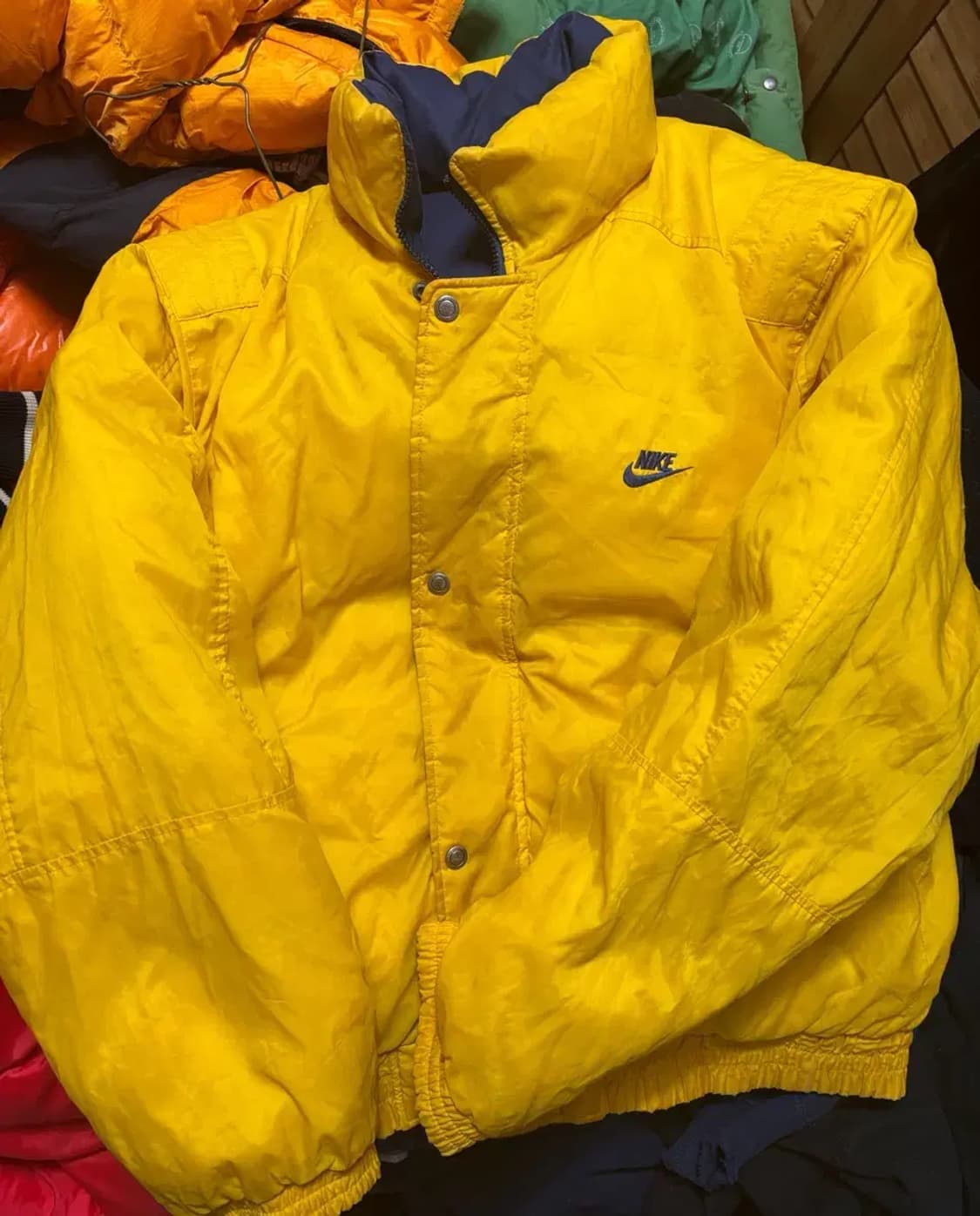 90년대 삼나 나이키 옐로우 리버시블 패딩 자켓 xl 상품이미지8