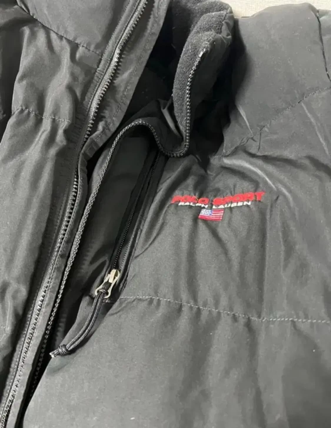 폴로스포츠 블랙 2웨이 숏 패딩 L 상품이미지5