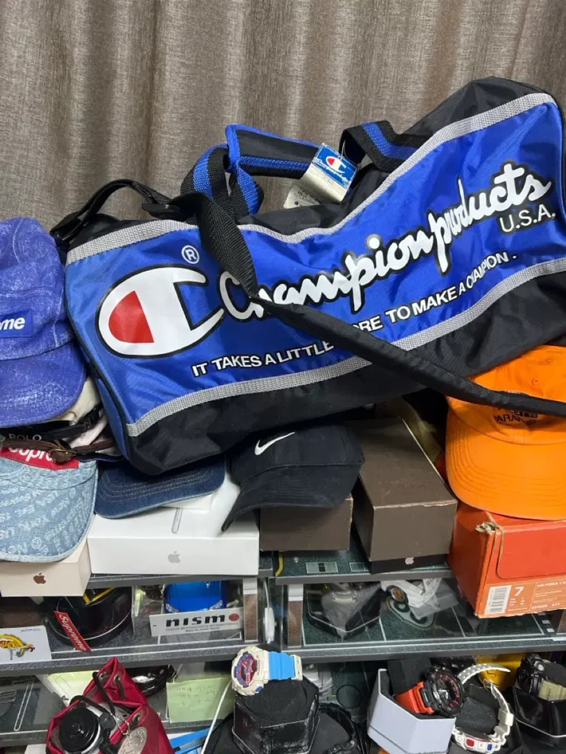 90s 챔피온 블루 보스턴백 더블백 데드스탁 상품이미지5