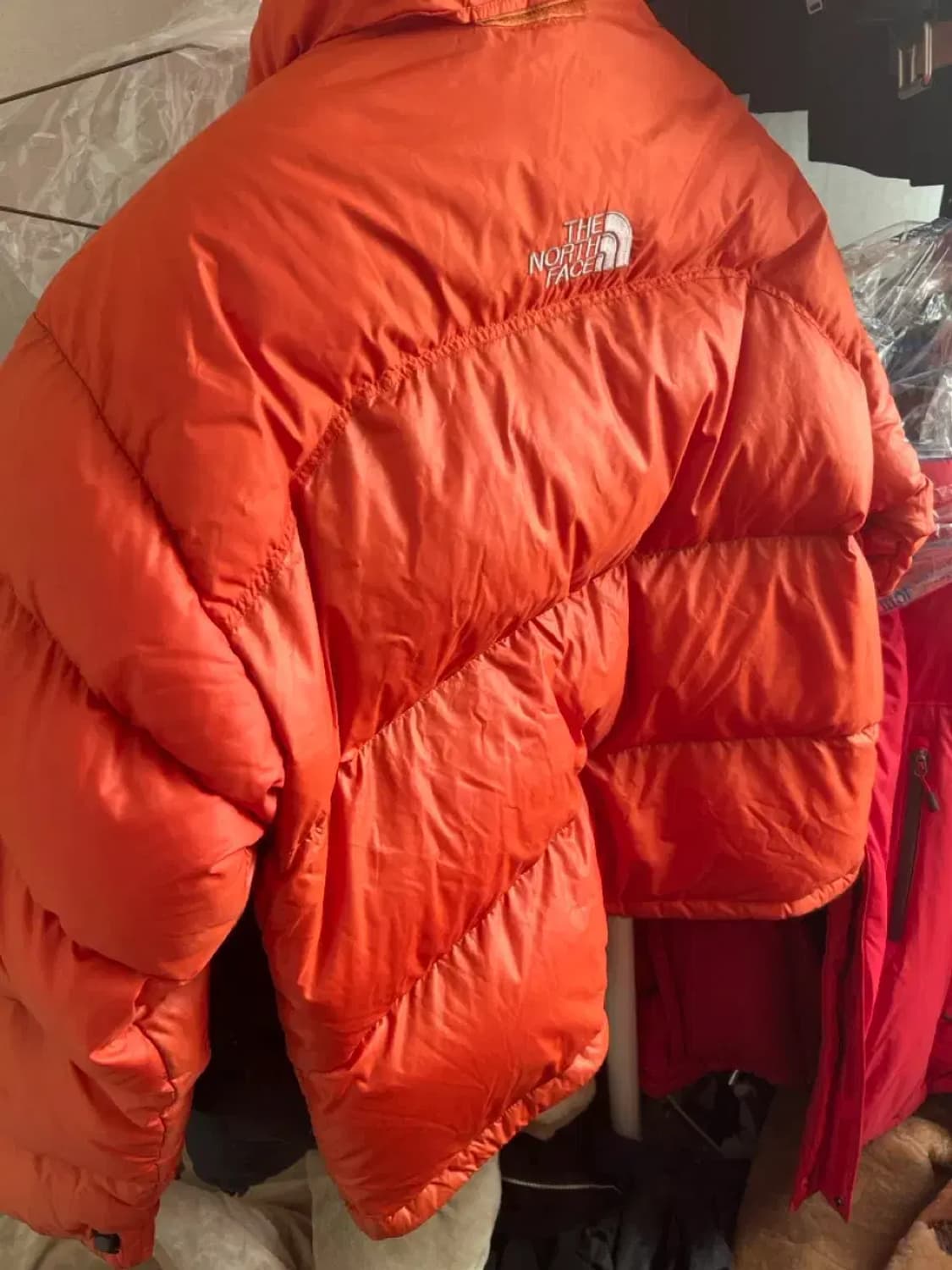 노스페이스 오렌지 눕시 패딩 xxl 상품이미지1