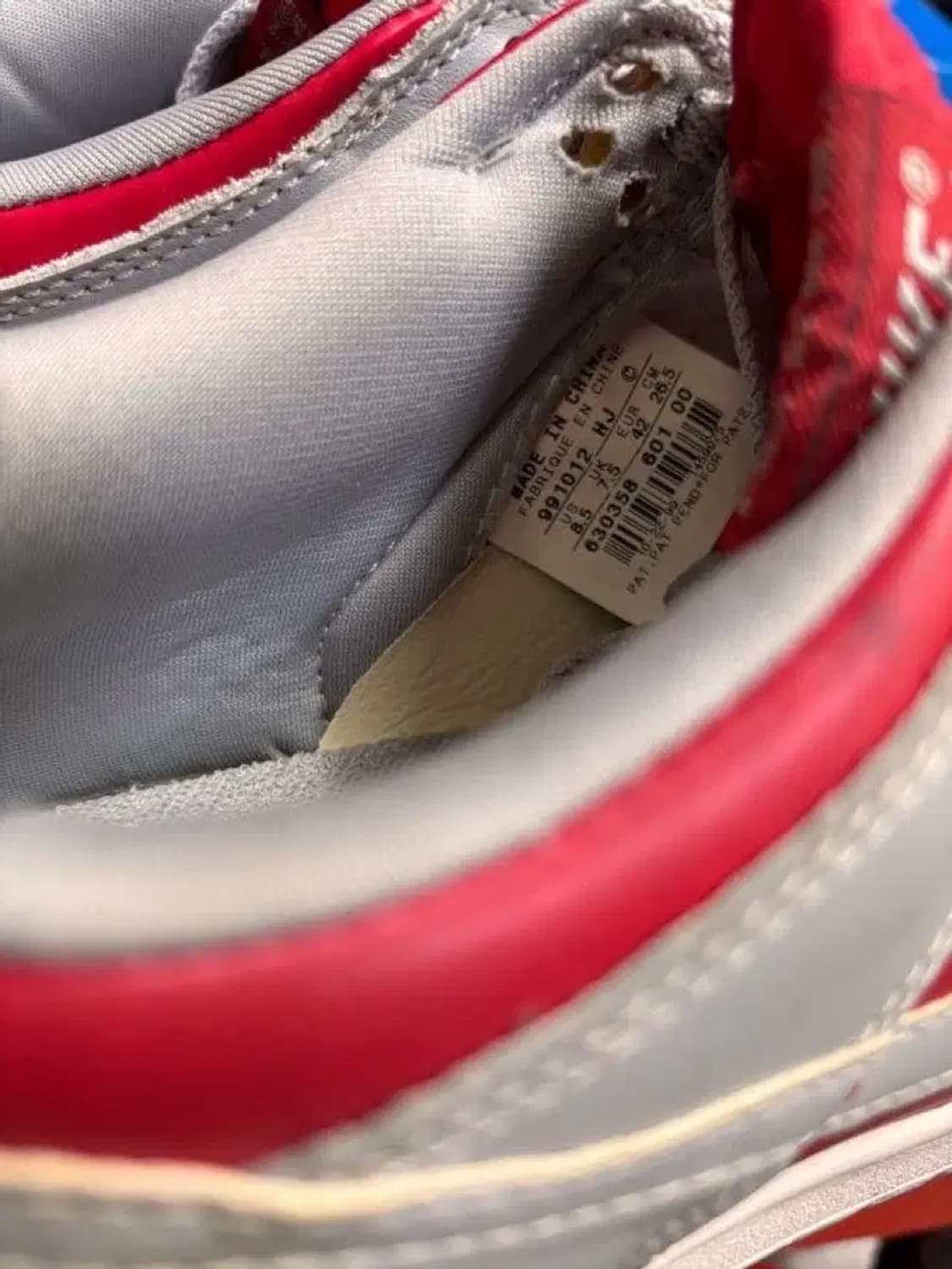 나이키 덩크 로우 회색/레드 265mm 상품이미지3