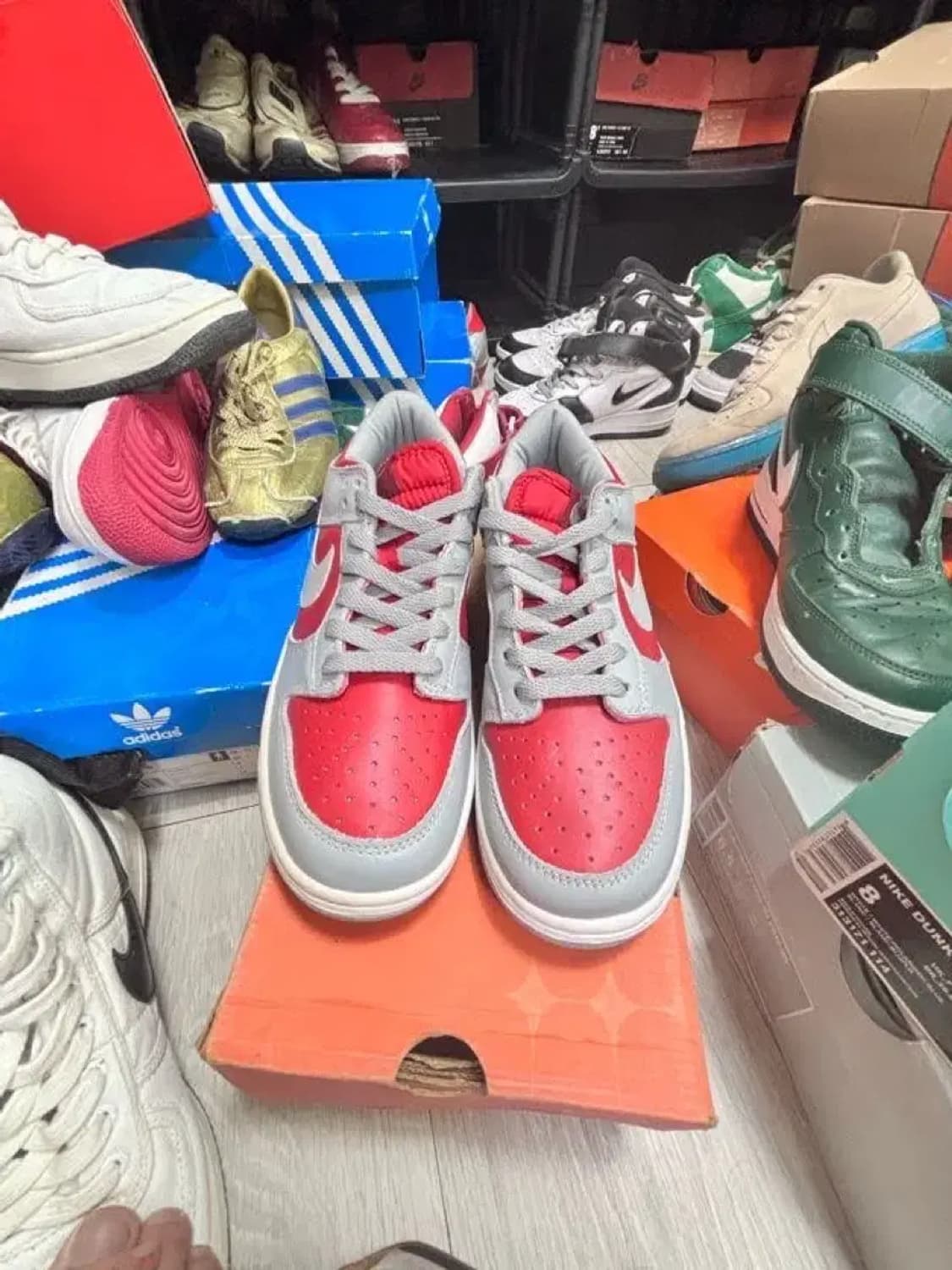 나이키 덩크 로우 회색/레드 265mm 상품이미지5