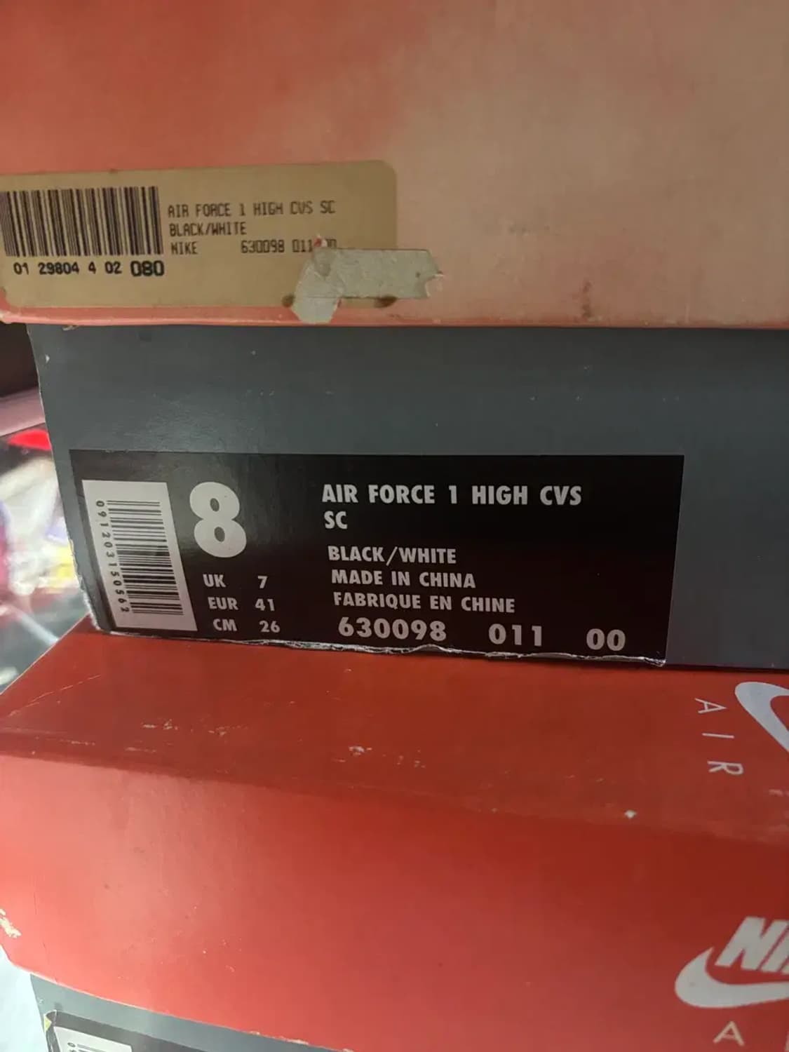 나이키 에어포스1 하이 cvs 블랙/화이트 260mm 신품 상품이미지3