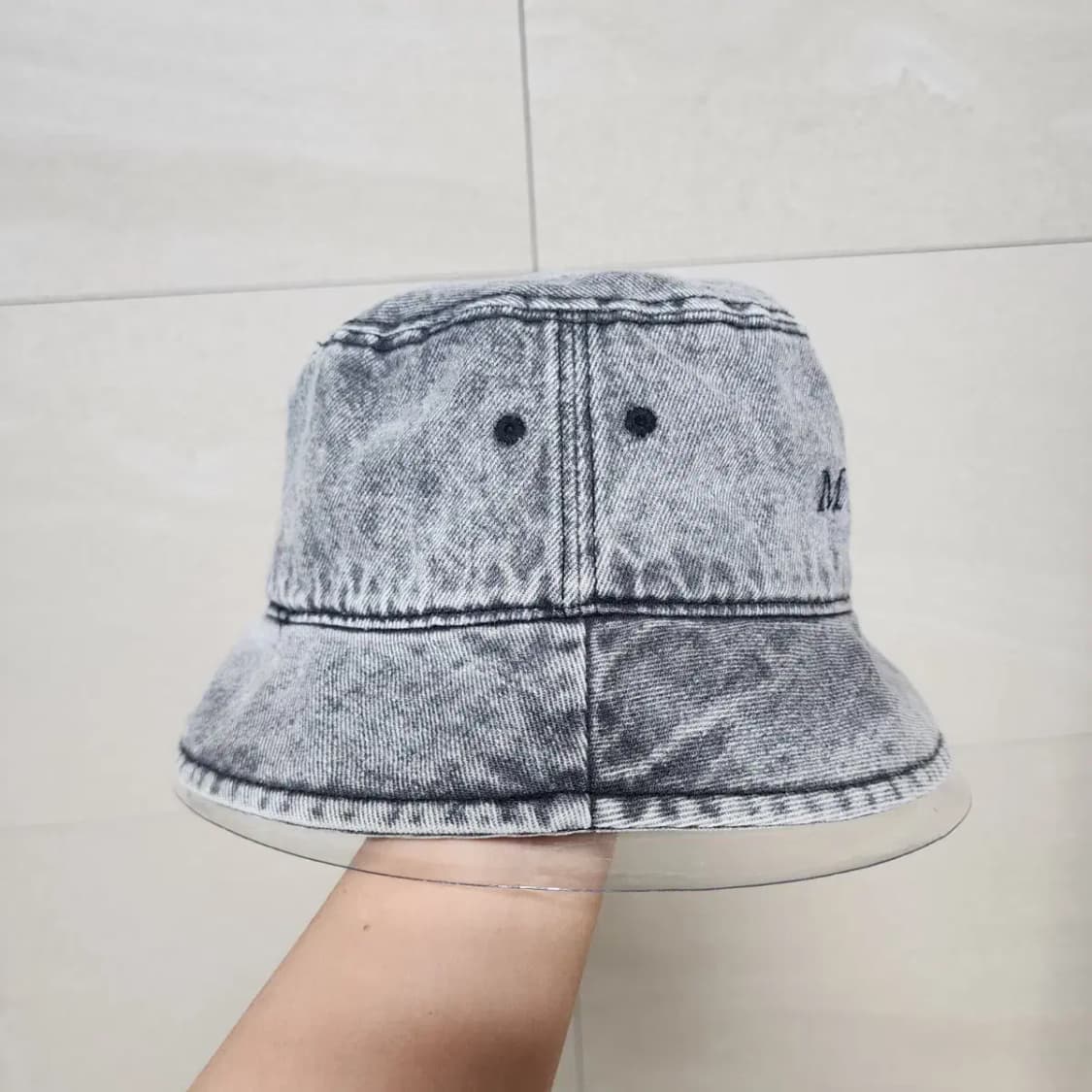 24 MATIN BLACK DENIM BUCKET HAT IN GREY 상품이미지4