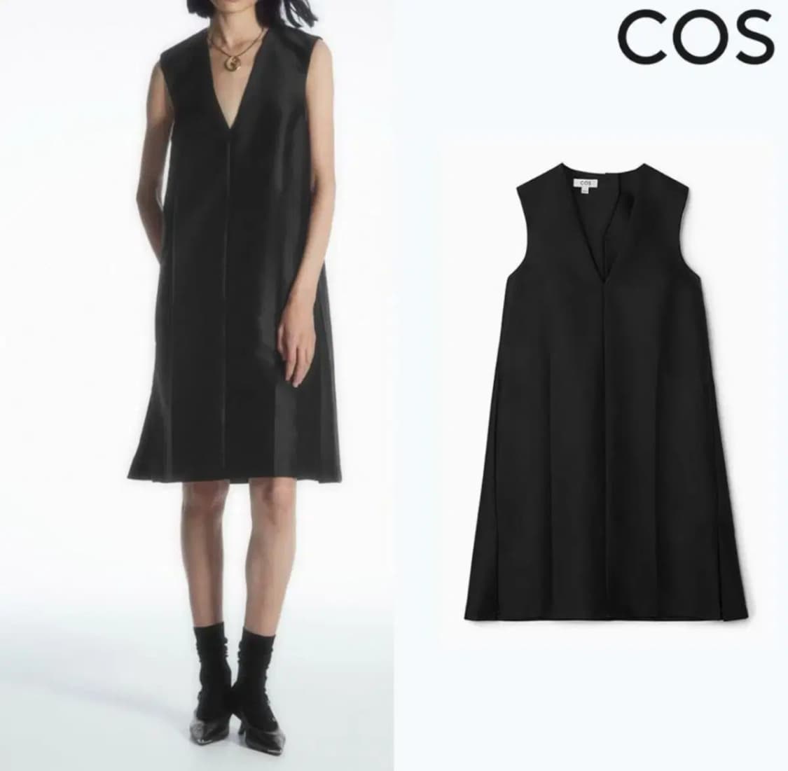 COS V넥 플레어 미니 드레스 상품이미지1