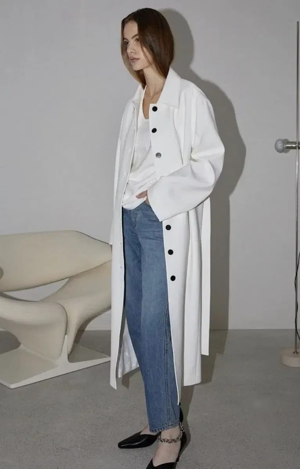 오르 풀버튼 미니멀 코트 상품이미지2
