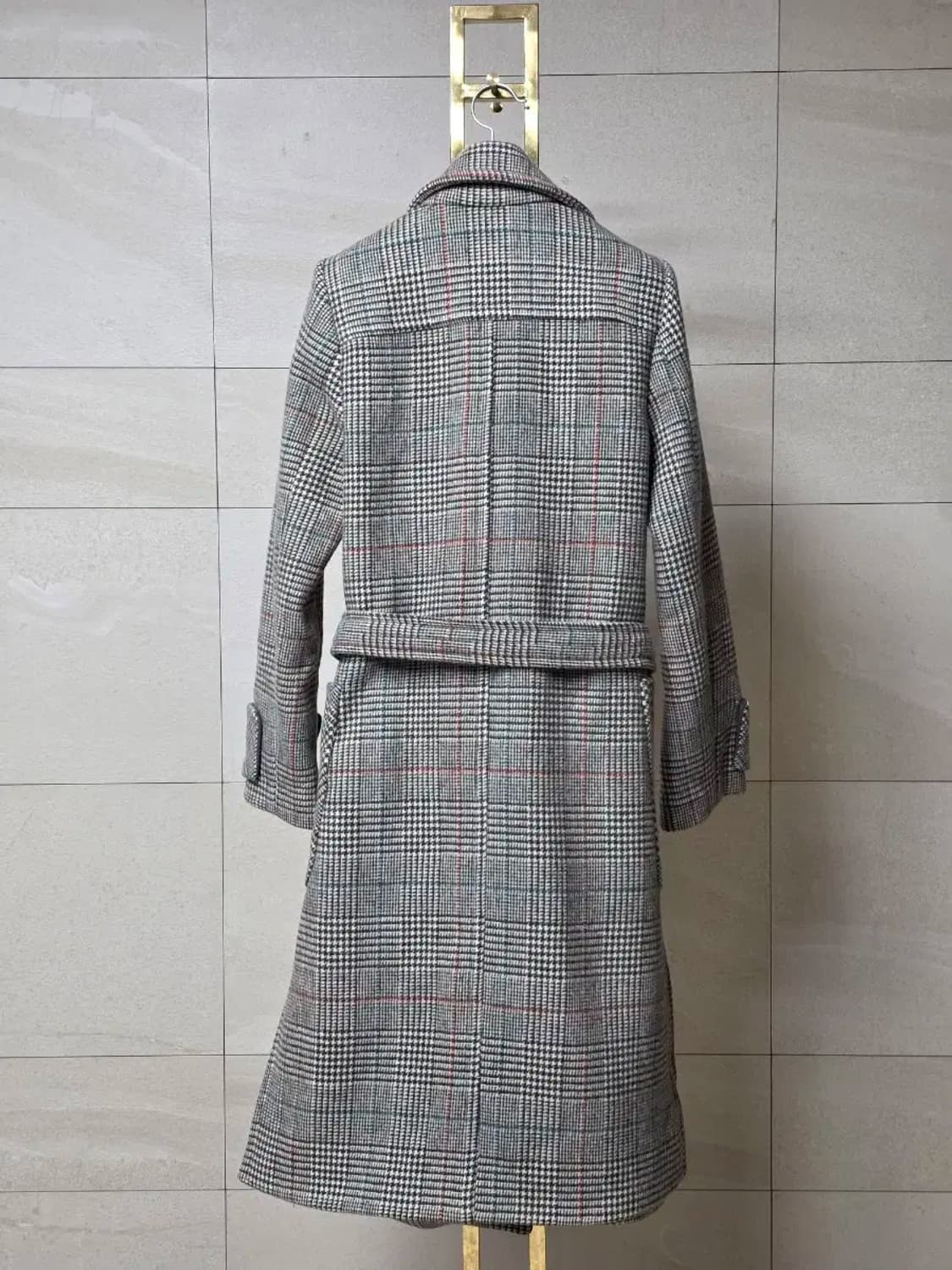 블루민 체크 코트 상품이미지3