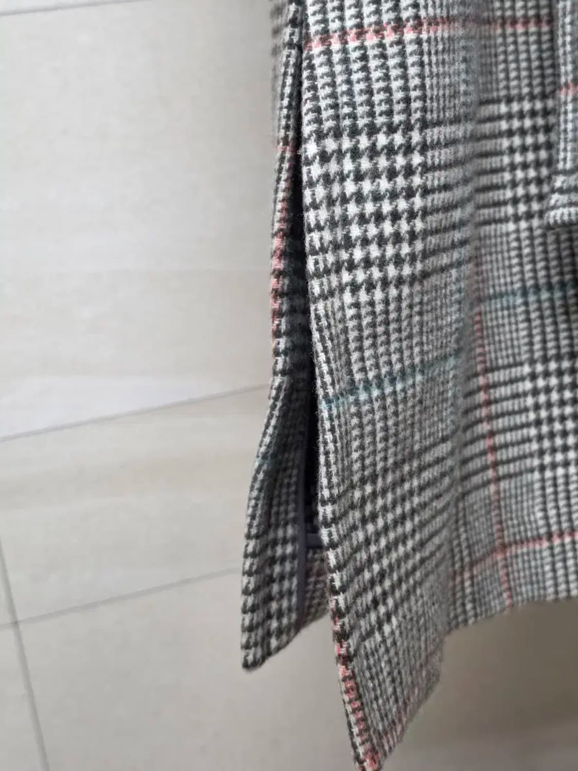 블루민 체크 코트 상품이미지4