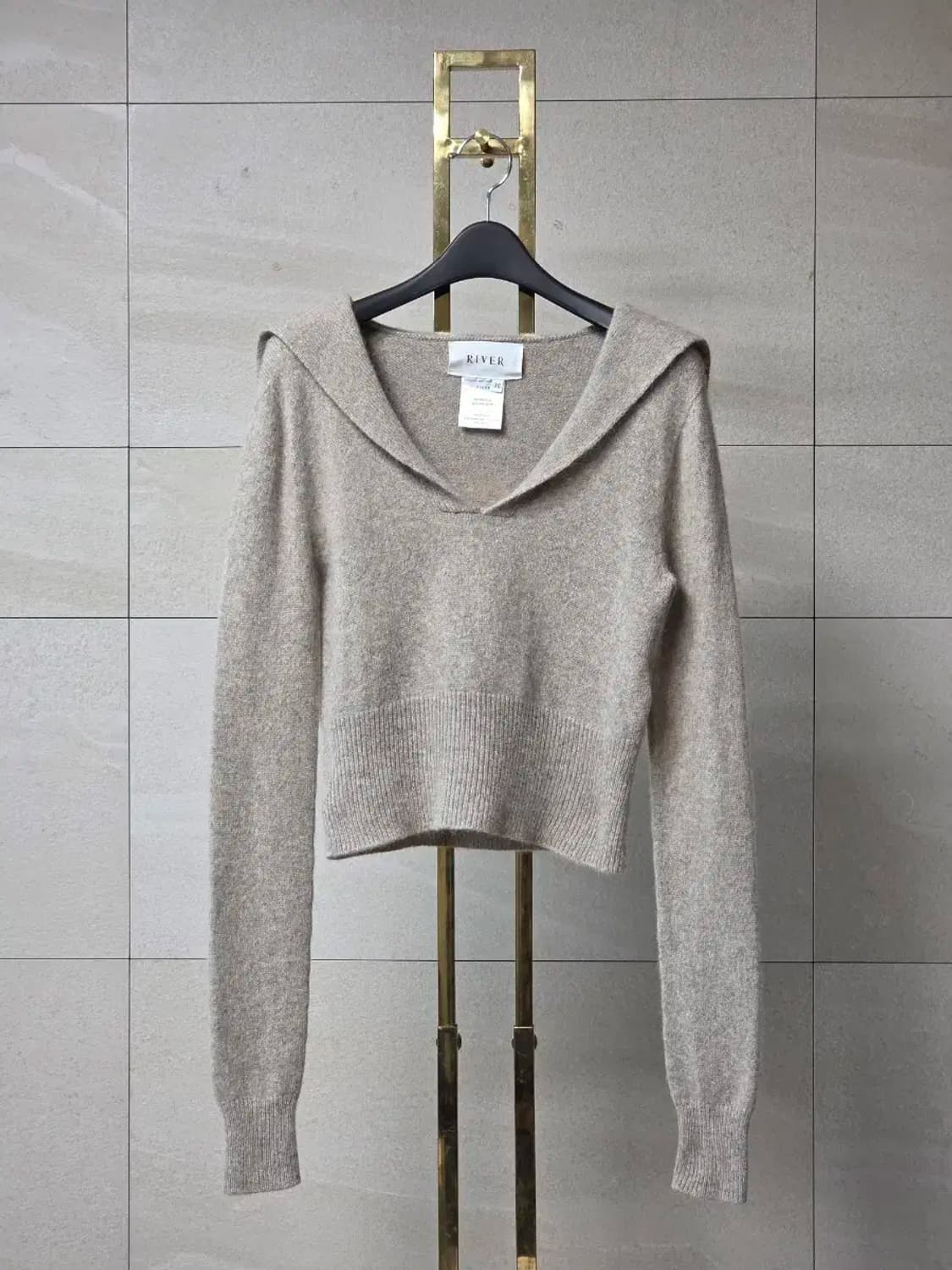 RIVER 카라넥 크롭 니트 상품이미지1