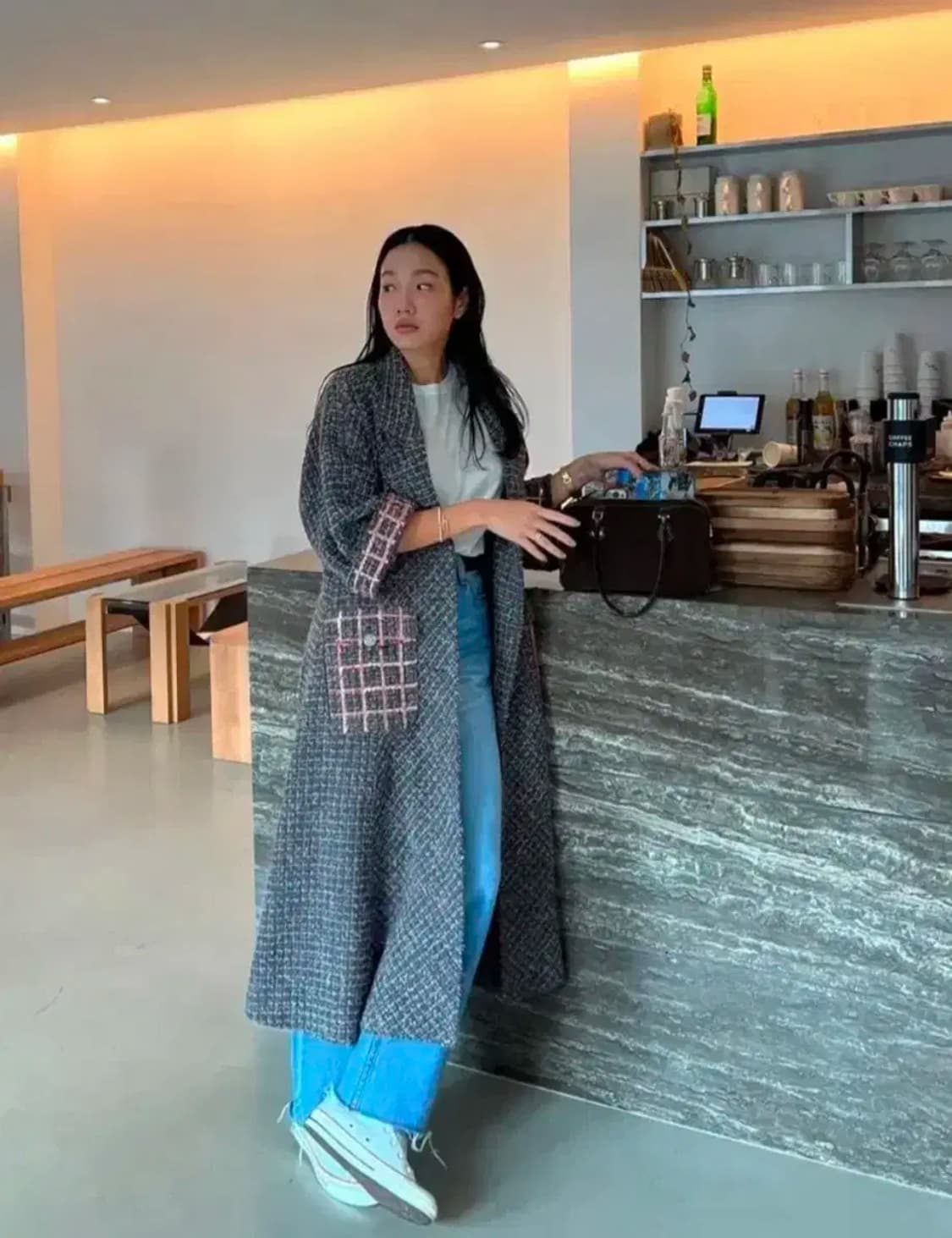 매니모어몽 트윙클 트위드 맥시 가디건 상품이미지2