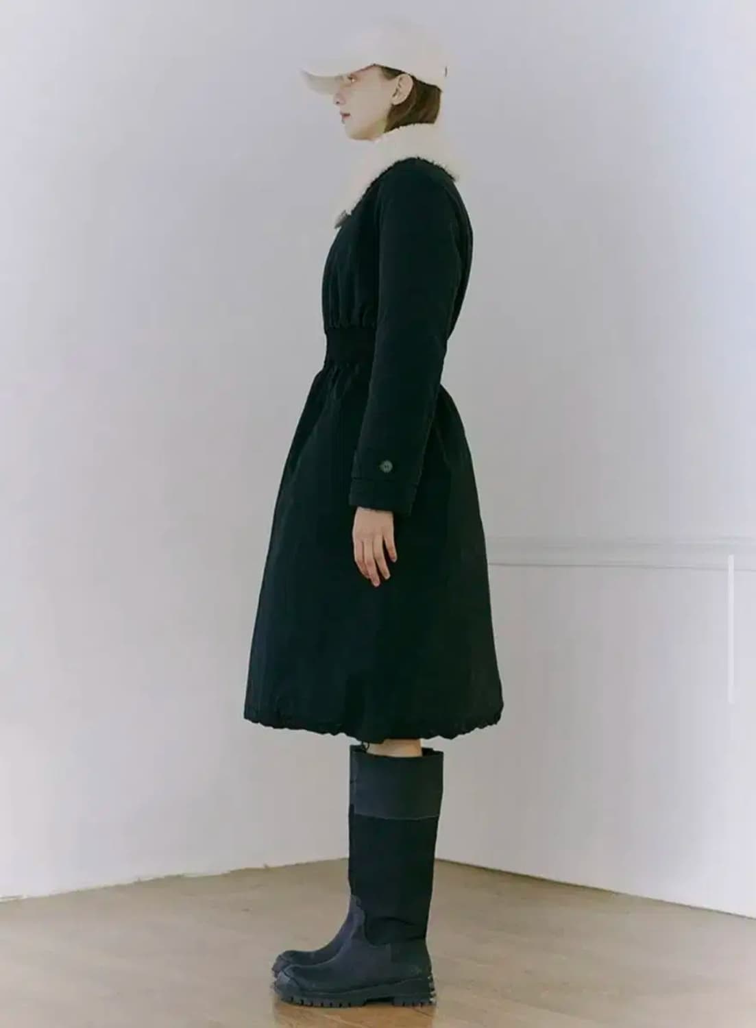 에트몽 Smock Padding Coat Black 상품이미지2