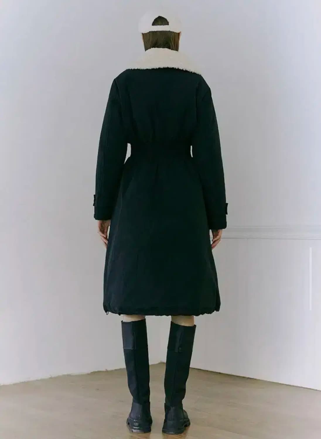 에트몽 Smock Padding Coat Black 상품이미지3