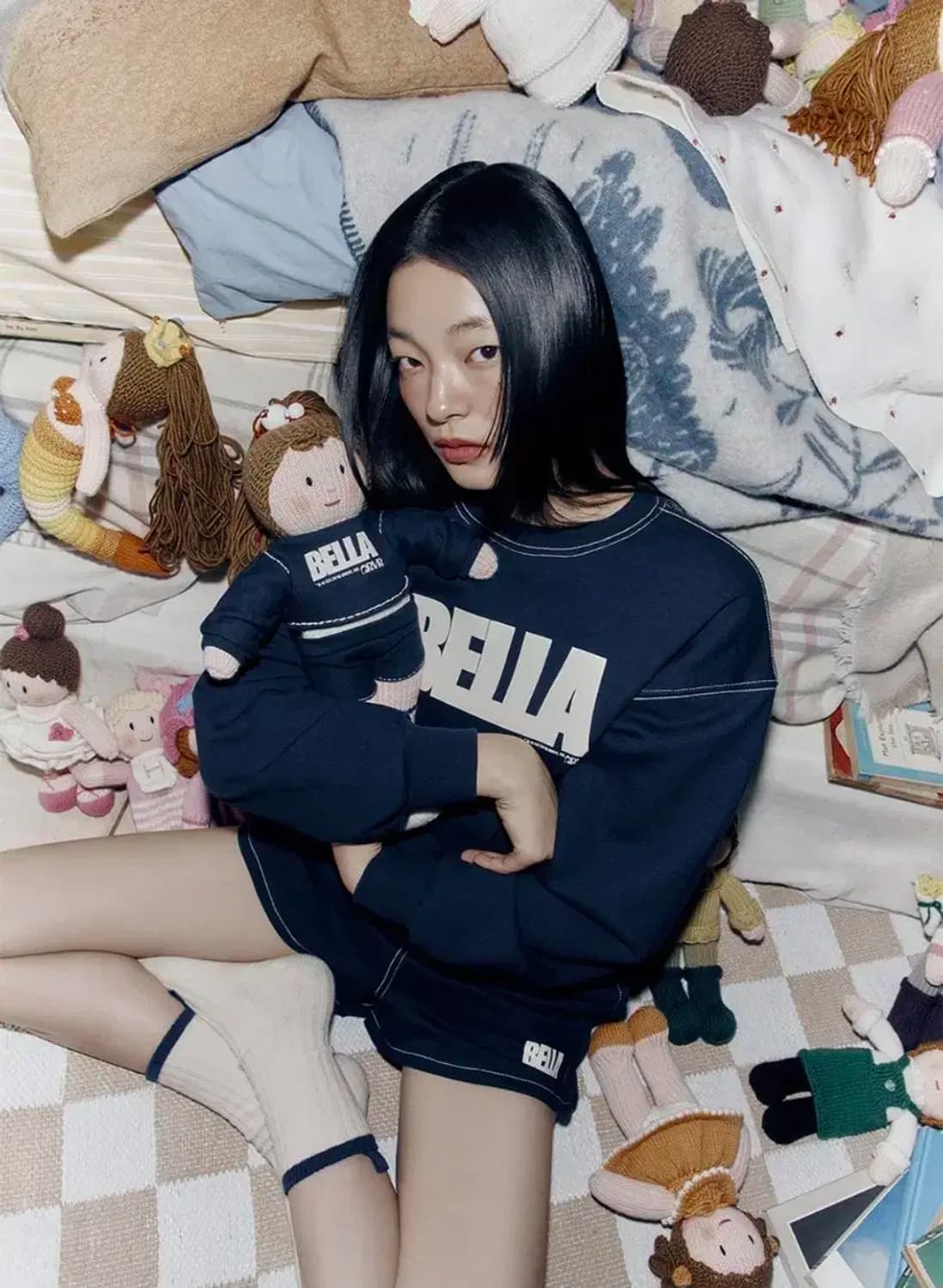 GROVE 벨라 네이비 맨투맨 상품이미지1