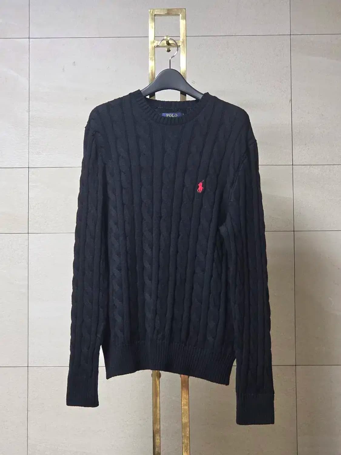 새제품 폴로 랄프로렌 블랙 케이블 니트 상품이미지3