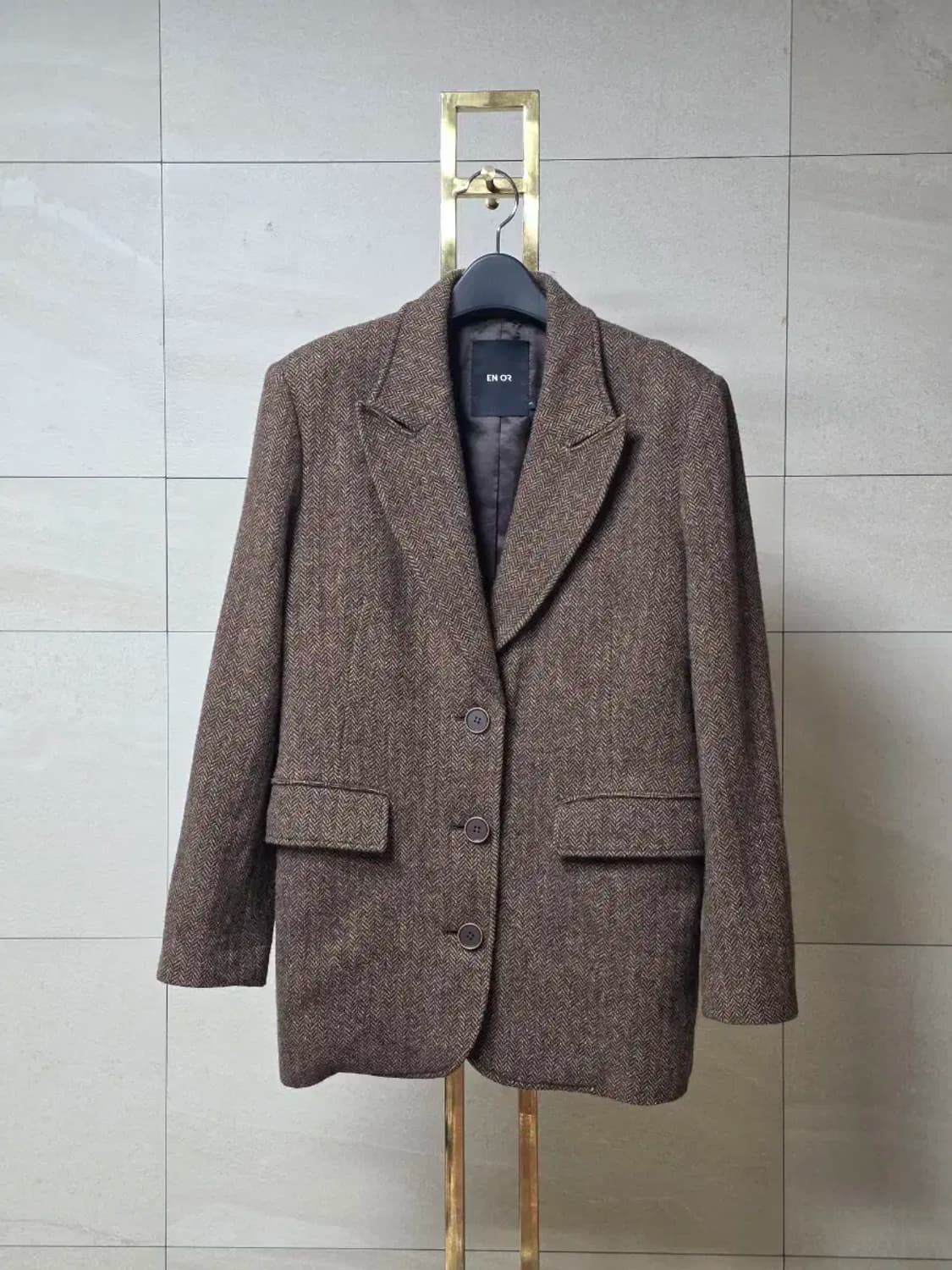 엔오르 울 헤링본 3버튼 자켓 상품이미지4